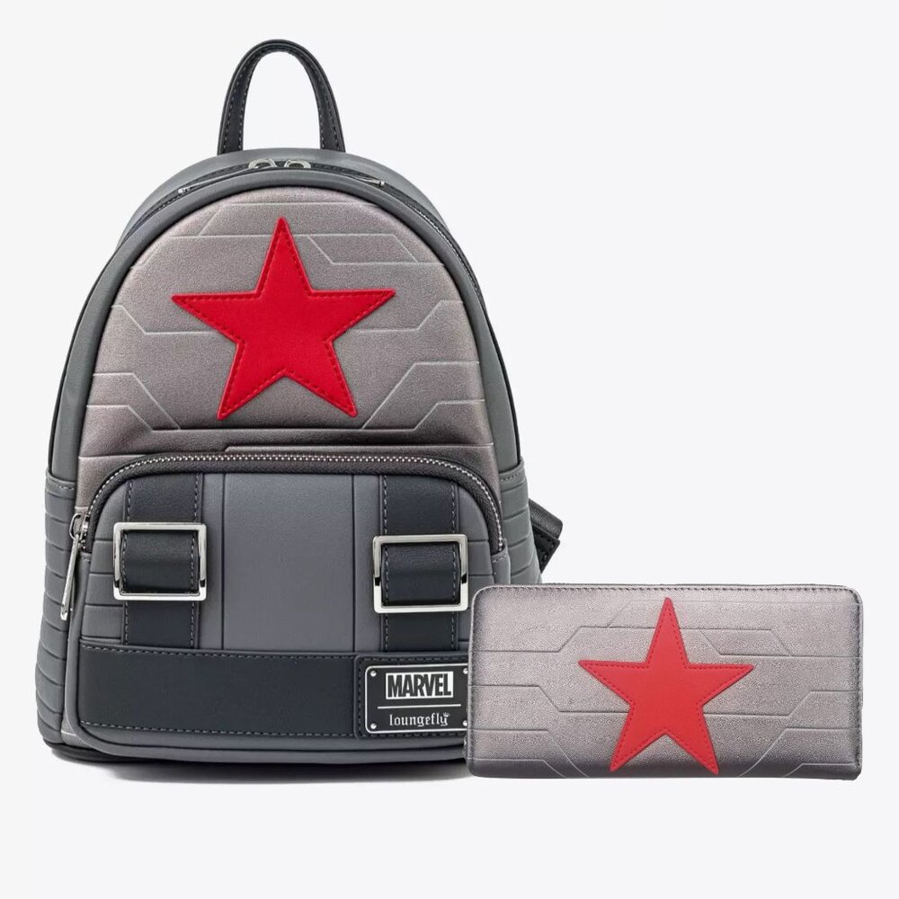 Loungefly Marvel Winter Soldier Mini Backpack and Wallet Set NWT
